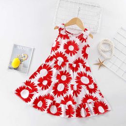Girl's Dresses Super Affordable Promotional Clothes 3-10 Years Baby Girl Flower Print Dress Birthday Party Princess Dress Kids Summer Dress