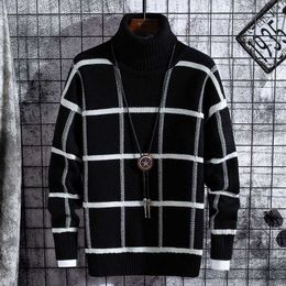 Men's Sweaters Christmas Sweater Men Clothes 2020 Winter Thick Warm Mens Plaid Sweaters Fashion Classic Turtleneck Men Pullover Warm Pull Homme L230719