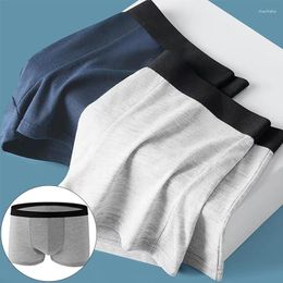 Underpants 2Pcs/lot Fashion Men's Panties Soft Underwear U Convex Man Boxershorts Solid Boxer Shorts Male Seamless Large Size