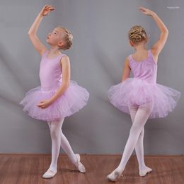 Stage Wear Girls Ballet Dancing Dress Tutu Skirt Chinese Dance Short Sleeve Body Costumes Gymnastics Leotard D0785