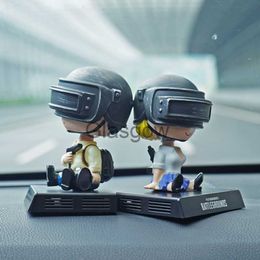 Interior Decorations PUBG Battlefield Lovers Car Decoration Shake Head Doll Eat Chicken Car Ornaments Mobile Phone Holder Aroma Base Car Accessories x0718