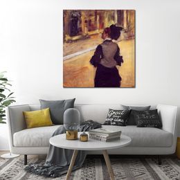 Beautiful Dancer Canvas Art A Visit to the Museum Edgar Degas Painting Artwork Handmade Hotel Room Decor