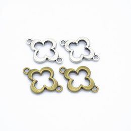 Bulk 500 pcs lot Clover Quatrefoil Connector Links Charms Silver &Bronze Plated 21 15mm Pick your amount199B