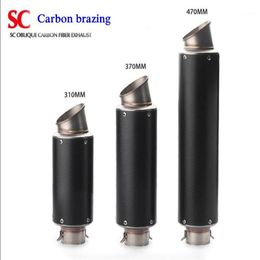 Three types 60MM Motorcycle exhaust pipe carbon Fibre fried street Ninja 350 250 YZF R6 K6K8K9 small medium large R S10001252Q