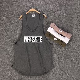 Mens Tank Tops Muscleguys brand bodybuilding sleeveless shirt mens gym vest low cut sexy muscle fitness Stringer Sportswear underwear 230718