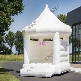 outdoor activities inflatable wedding jumper house 5x4m white bouncy caslte moonwalks house for adults N kids296O