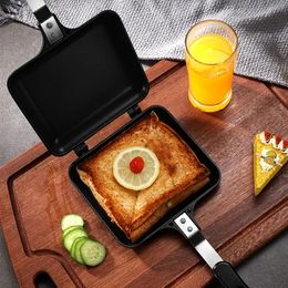 1pc Sandwich Maker Non-stick Grilled Sandwich Double Sided Frying Pan, Bread Toast Breakfast Pan Omelette Pan Outdoor Camping Baking Pan Kitchen Supplies