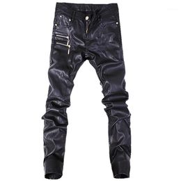 New fashion men leather pants skinny motorcycle straight jeans casual trousers size 28-36 A10313051