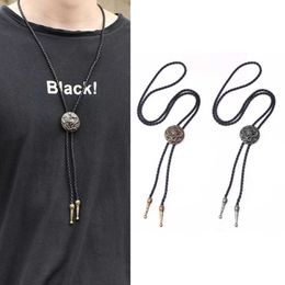 Bolo Ties Adjustable Bolo Tie Popular Chinese Cowboy Teens Men Necklaces Dance Necktie DropShip HKD230719