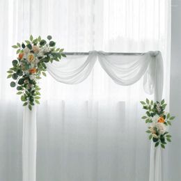 Decorative Flowers 2x Arch Light Artificial Floral Window Display For Wedding Exhibition Hall Home Ceremony Door