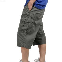 Men's Shorts Shorts Men Loose Cargo Shorts Bermuda Masculina Plus Size 5XL 6XL Casual Capris Pocket Short Mens Cotton Sweatpants Pantalones L230719