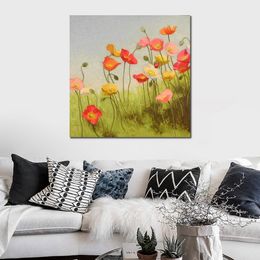 Flowers Wall Art on Canvas Spring Thanks Giving Handcrafted Contemporary Painting for Entryway