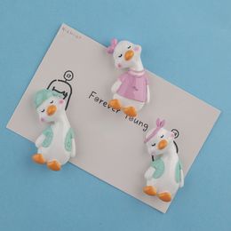 Resin Fridge Magnets 3D Simple Creative Cartoon Cute Crooked Neck Duck Creative Gifts