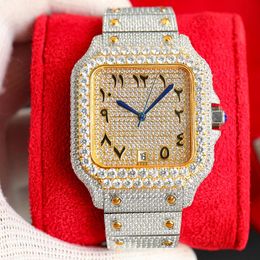 Handmade Diamond Watch Mens Automatic Mechanical 8215 Movement Designer Watches 40mm Sapphire With Diamond-studded Steel Bracelet Women Wristband Montre de Luxe