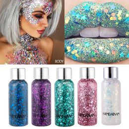 Body Glitter Eye Sequins Gel Mermaid Scale Face Lip Powder Shadow Bright Polarised Dance Makeup Colourful 230718