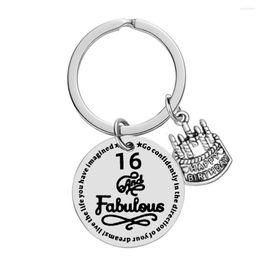Keychains Stainless Steel Keychain 16th Birthday Party Gift Exquisite Cake Wine Glass Car K5138
