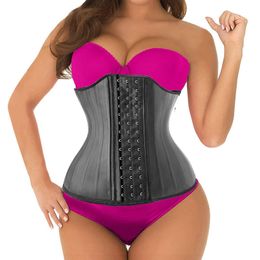 Women's Shapers 25 Steel Bones Latex Waist Trainer Plus Size Corset Shapewear Slimming Belly Women Body Shaper Modelling Strap Reductive Girdle 230719