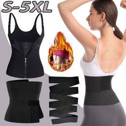 Women's Shapers Waist Trainer Vest Fitness Tummy Trimming Training Girdle Zipper Body Shaping Top Corset Waistband Weight Loss Belt