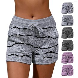 Women's Shorts Starts Activewear Soft And Comfy Print Drawstring With Pockets Women Yoga Pants