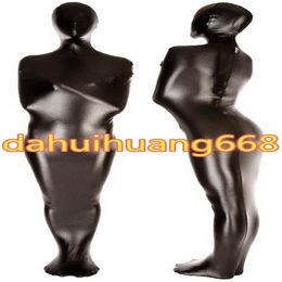 Black Shiny Metallic Mummy Suit Costumes Sleeping Bags Unisex Mummy Costumes Sleeping Bags Outfit Halloween Party Cosplay Costumes329H