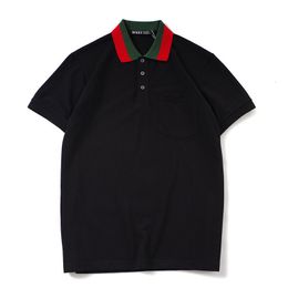 Men's Polos High Novelty Embroidered Green Red stripe Collar Fashion Casual Polo Shirts Shirt Skateboard Cotton Polos Top Tee L25 230718