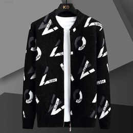 Men's Sweaters Top Grade Designer 2022 Zipper Letter Printing Cardigan Men Korean Style Sweater Coat Fall Winter Fashion Knitwear Mens Jackets L230719