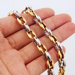 Chains 7-40" Top Quality Stainless Steel Silver Gold Colour Coffee Beads Bean Chain Necklace Curb Bracelet Jewellery Gift 7-40inch