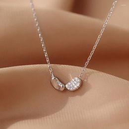 Pendant Necklaces Fashion Simple Full Zircon Peas Choker Necklace Short Chain OL Charm Jewellery Gifts For Women Female