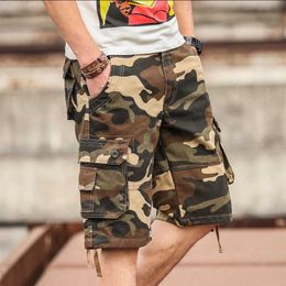 Men's Shorts Summer Men's Camouflage Camo Cargo Shorts Casual Cotton Baggy Multi Pocket Army Military Plus Size 44 Breeches Tactical Shorts L230719