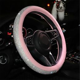 Motocovers Car Interior Accessories Steering Wheel Covers Bling Diamond Antislip Suede Steering wheel Cover Universal Protective c233t