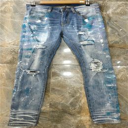 high grade recycled new style luxury summer fashion mens slim leg jeans stretch fabric slim water simple generous casual style siz298q