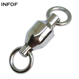 100pcs Fishing Ball Bearing Swivels with solid welded ring Stainless Heavy duty bass fishing tackle sea Saltwater fishing Accessor245w