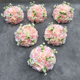 30cm Artificial Flower Ball Wedding Table Flower Party Stage Backdrop Layout Home Decor New Hydrangea Rose Road Lead Flower