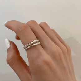 925 Sterling Silver Unique Narrow Ring For Women Jewelry Finger Adjustable Open Vintage Ring For Party Birthday Gift