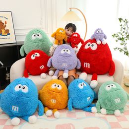 Long Hair m Bean Doll Stuffed Toy Color Letters Chocolate Bean Pillow Children Doll Wholesale