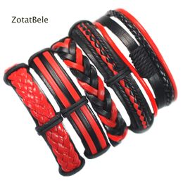 Bangle 5Pcsset Men Women Bracelets Multilayer Ethnic Tribal Wristbands Leather Braid Bracelets Bangles Handmade Rope Wrap Bracelets 230718