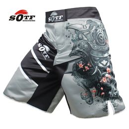 Men's Shorts SOTF Men's Japanese Warriors Grey Sports Corner Pants Tiger Thai Boxing Shorts MMA Short Taekwondo Boxing 230718