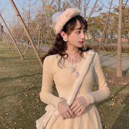 Casual Dresses Princess Sweet Lolita Dress Bobon21 Japanese Soft Sister French Girl's Elegant Knitting Mesh Women D1834