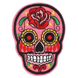 20 pcs Patch DIY Flowered Skull Embroidered Patches Fabric Badges Iron-On Sewing For Bags Patches Clothes Hat Decorative Ornament243K
