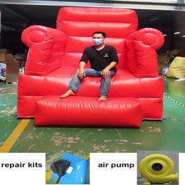 Delivery Outdoor Activities 2 5x3mH Giant Red Inflatable Throne Chair for Kids Carnival Birthday Party Air Bouncy Chairs Port2418