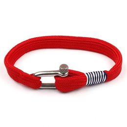 Lucky Red Rope Bracelet Homme Boy Stainless Steel Braslet Minimalist Survival Brazalete For Hombre Hand Accessories Gift Him Charm243I