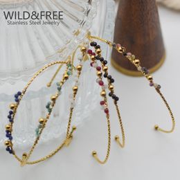 Bangle Wild and free Bohemian vintage Coloured bead bracelet suitable for women gold thin charming trendy Jewellery 230719