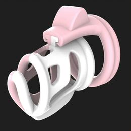 Cockrings Pink Cock Lock Contrast Colour Vent Hole Male Chastity Device Cock Cage Penis Ring Sex Toys with 4 Penis Ring Adult Game for Men 230719