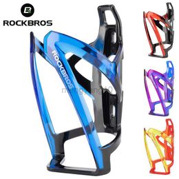 Water Bottles Cages ROCKBROS Gradient Color Bicycle Bottle Cage Ultralight MTB Road Bike Cup Holder Cycling Bracket Sport Bottle Bicycle Accessories HKD230719