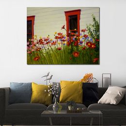 Abstract Still Life Canvas Art Daisies Painting Handmade Cafe Bar Modern Decor