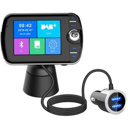 Car Bluetooth FM Transmitter Modulator DAB Digital Broadcast Phone QC3 0 Quick Charger Car Radio Audio Adapter MP3 Player with LCD244w