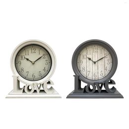 Table Clocks Round Desk Clock Mantel Digital Watches Shelf Non Ticking