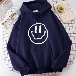 Men's Hoodies A Twisted Happy Face Printed Mens Hoodie Harajuku Comfortable Fashion Quality Streetwear Street All-Match Clothes Male