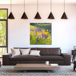 Textured Handmade Oil Painting Floral Canvas Art with Enough Rain Modern Dining Room Decor