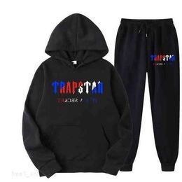 Men's T-shirts Tracksuit Trapstar Brand Printed Sportswear t Shirts 16 Colors Warm Two Pieces Set Loose Hoodie Sweatshirt Pants Jogging 220615 7 WQQV